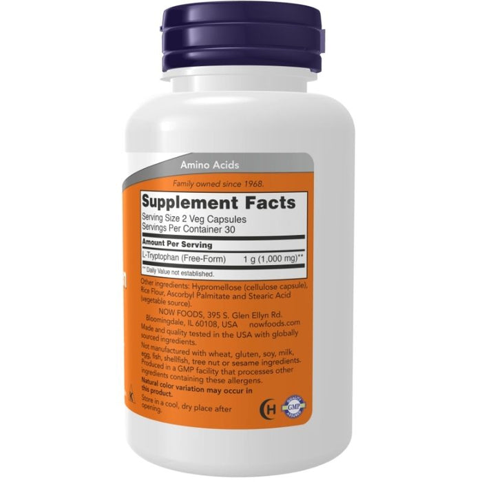 Now Foods L-Tryptophan 500mg 60 Capsules