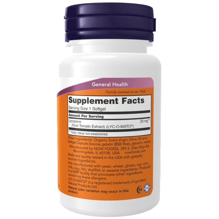 Now Foods Lycopene 20mg 50 Softgels