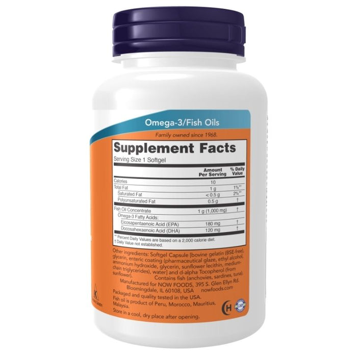 Now Foods Omega-3 180 Enteric Coated Softgels