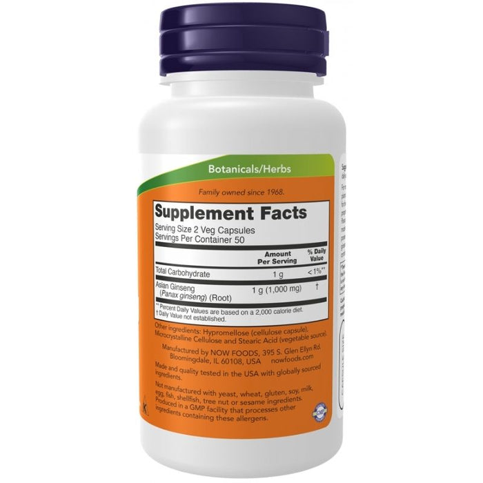 Now Foods Panax Ginseng 500mg 250 Capsules