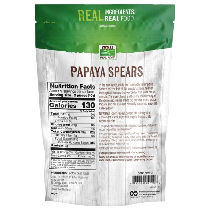 Now Foods Papaya Spears 12oz