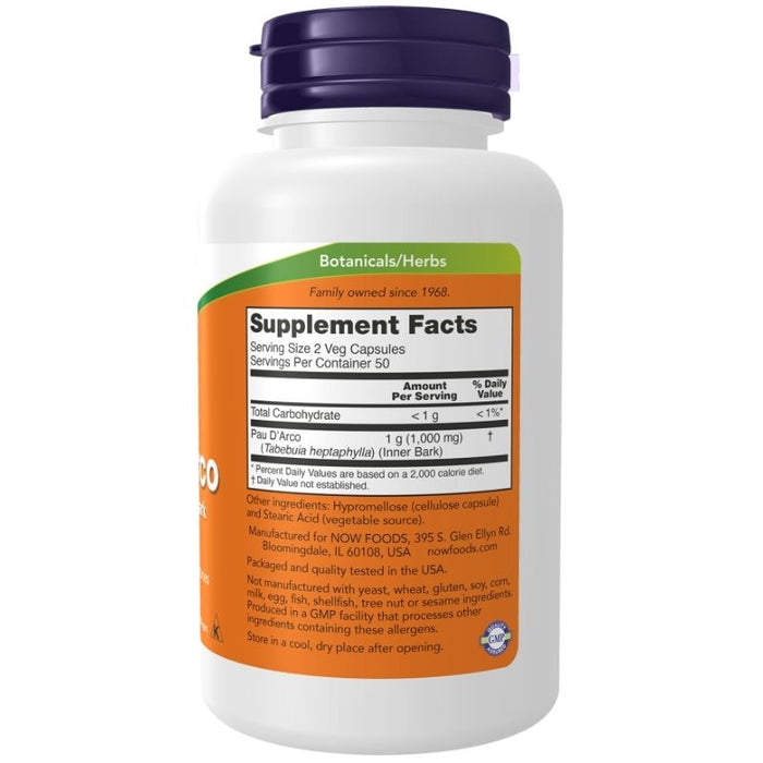 Now Foods Pau D' Arco 500 Mg 250 Capsules