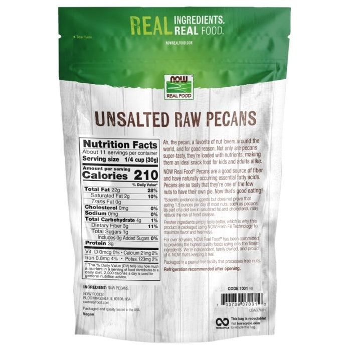 Now Foods Pecans Raw 12oz