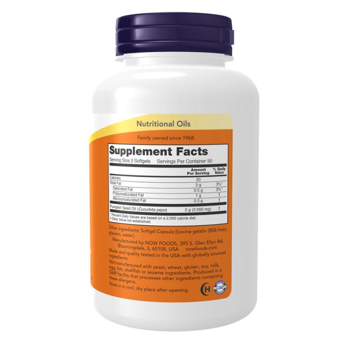 Now Foods Pumpkin Seed Oil 100ct