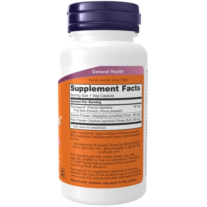 Now Foods Pycnogenol 60mg 50 Capsules