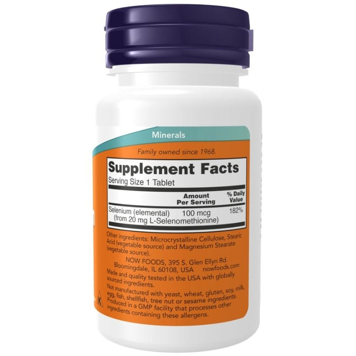 Now Foods Selenium 100mcg 100 Tablets