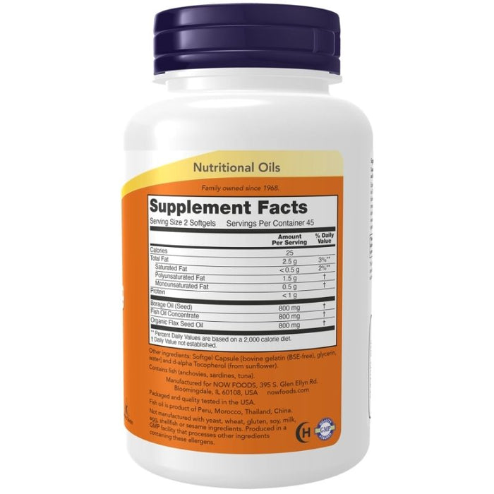 Now Foods Super Omega 3-6-9 1200mg 180 Softgels