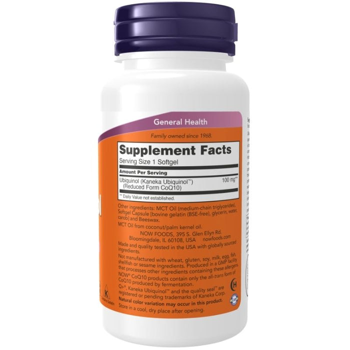 Now Foods Ubiquinol 100mg 60 Softgels