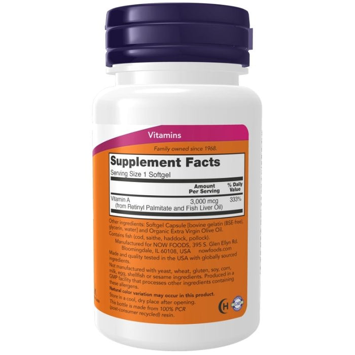 Now Foods Vitamin A 10,000 IU 100 Softgels