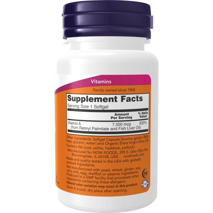 Now Foods Vitamin A 25000 IU 250 Softgels