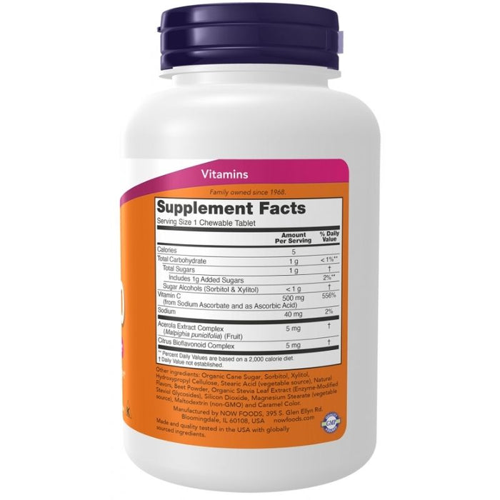 Now Foods Vitamin C-500 100 Cherry Chewable Tabs