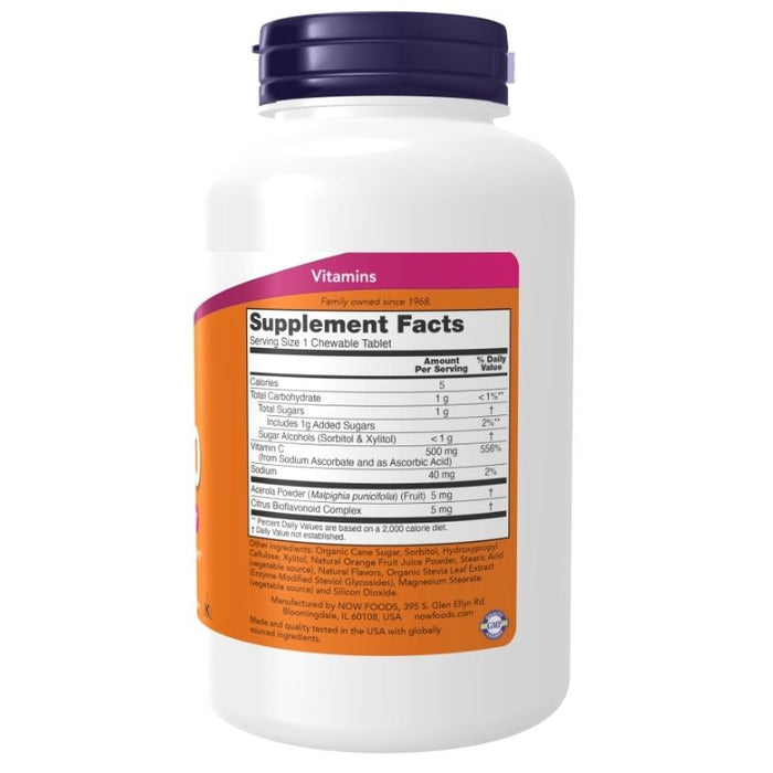 Now Foods Vitamin C-500 100 Orange Chewable Tabs