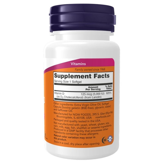 Now Foods Vitamin D-3 5000IU 120 Softgels