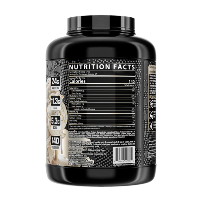 Nutrex 100% Premium Whey Protein 5lb Vanilla Flavor Nutrition Facts