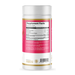 Supplement container with pink label and 'Supplement Facts' section on a white background