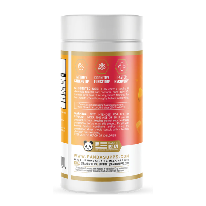 Supplement container with label on a white background