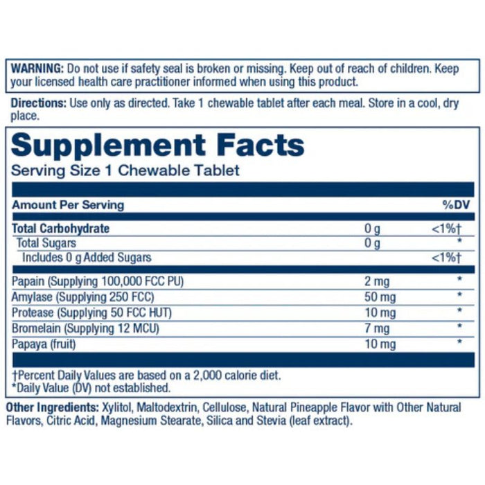 Solaray Papaya Enzyme 180 Chewables