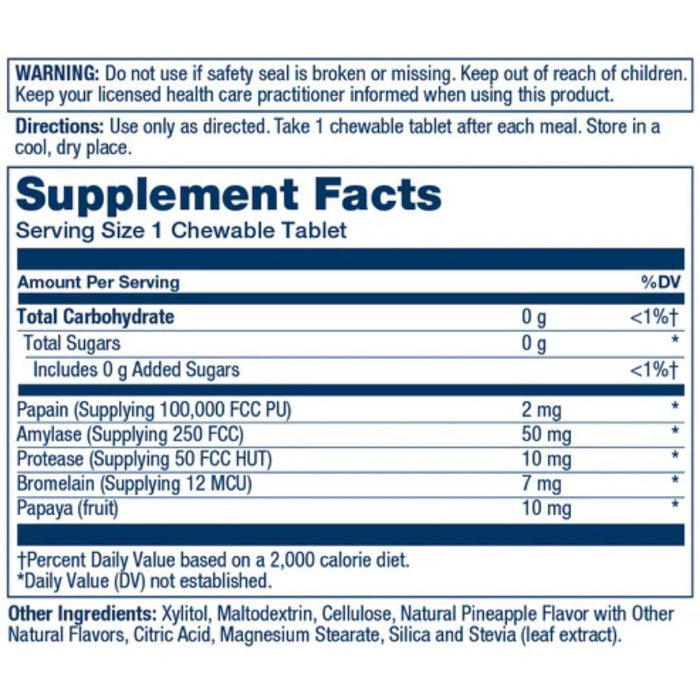 Solaray Papaya Enzyme 90 Chewables