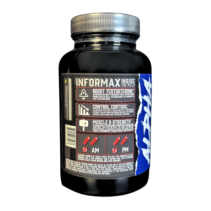 Supplement bottle with label on a white background