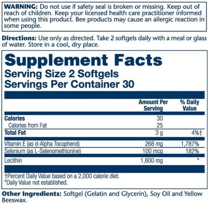 Solaray Bio E w/Selenium 400 IU 120 Softgels