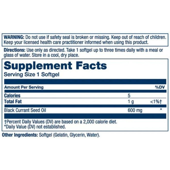 Solaray Black Currant Seed Oil 600mg 90 Softgels