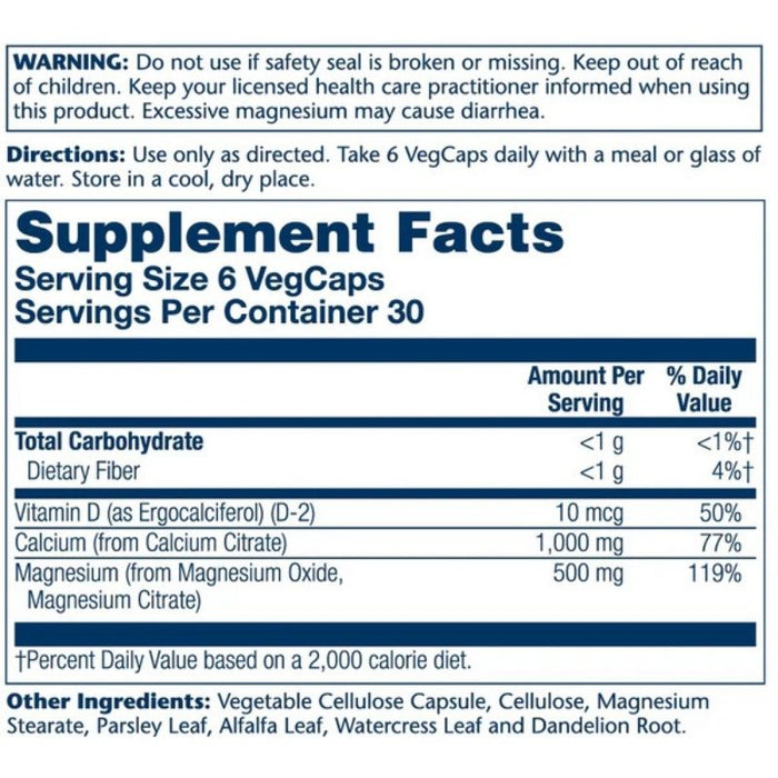 Solaray Calcium and Magnesium 2:1 Ratio 180 Caps