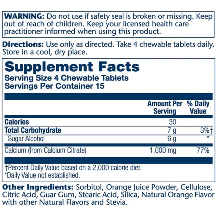 Solaray Calcium Citrate Chewables - Orange 1000mg