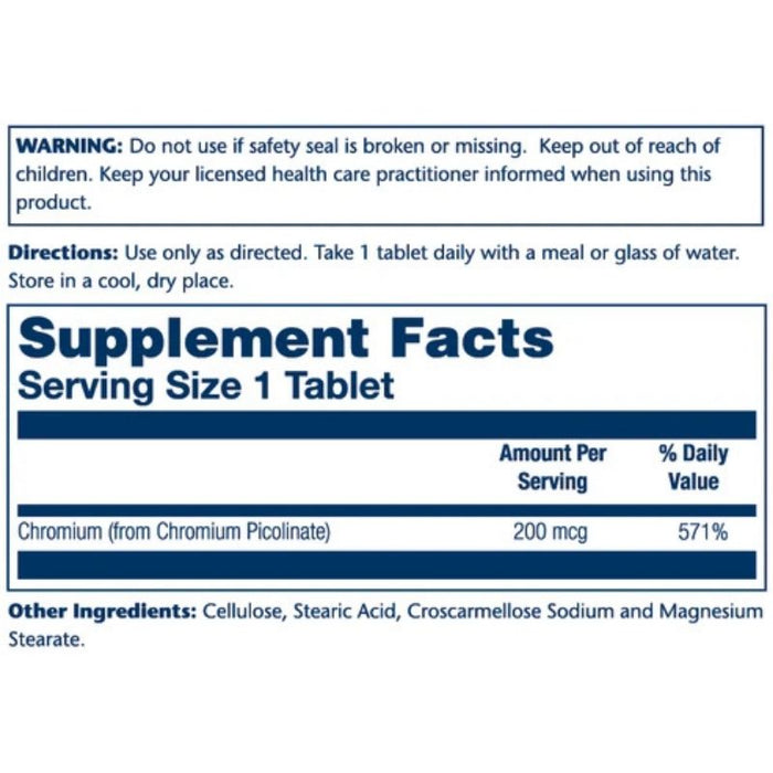 Solaray Chromium Picolinate 200mcg 100 tabs