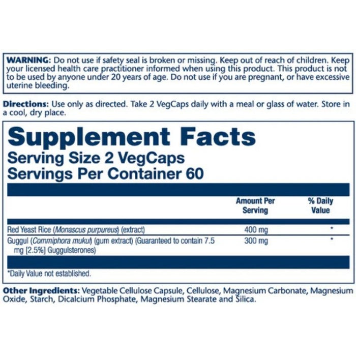Solaray Guggul and Red Yeast Rice 120 Caps
