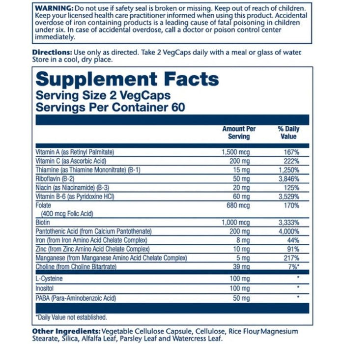 Solaray Hair Nutrients w/ L-Cysteine 120 Caps