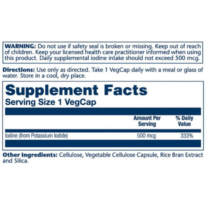 Solaray Iodine 500mcg 30 Capsules