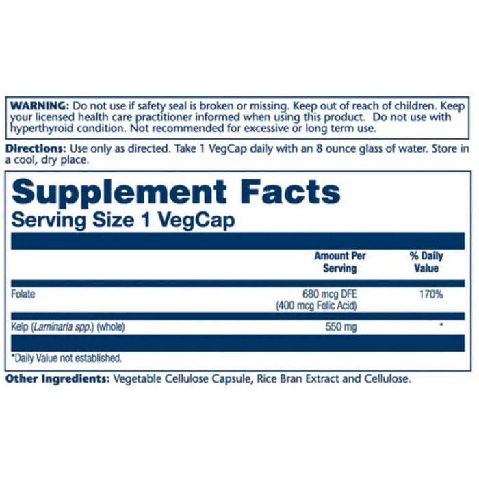 Solaray Kelp with Folic Acid 100 Caps