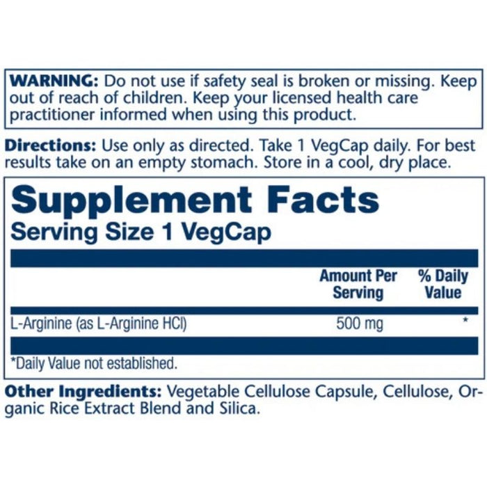 Solaray L-Arginine 500mg 100 Caps