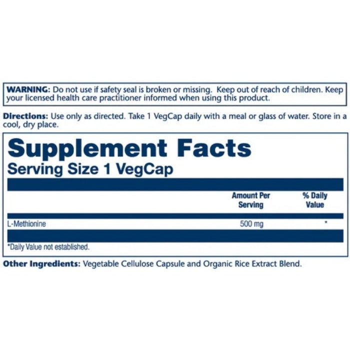 Solaray Free Form L-Methionine 500mg 30 Caps