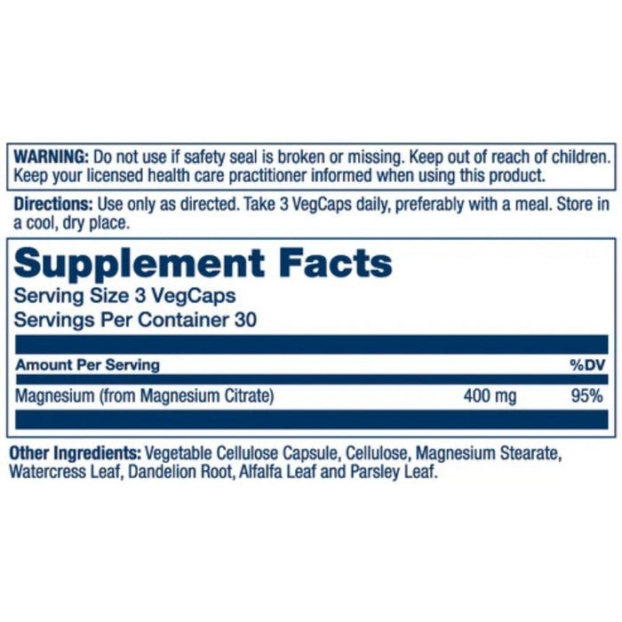 Solaray Magnesium Citrate 400mg 90 Caps