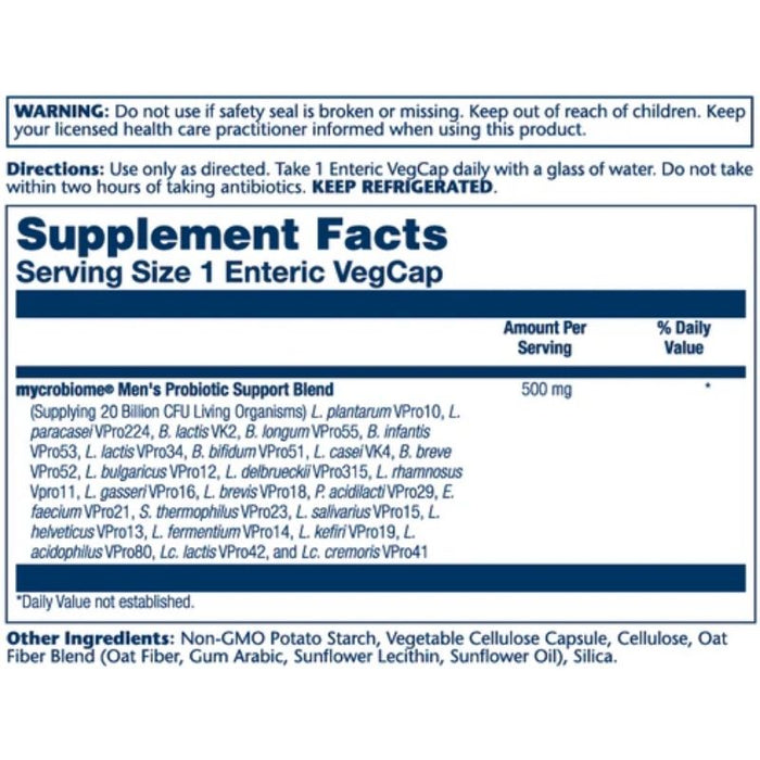 Solaray Mycrobiome Men's Probiotic 30 Caps