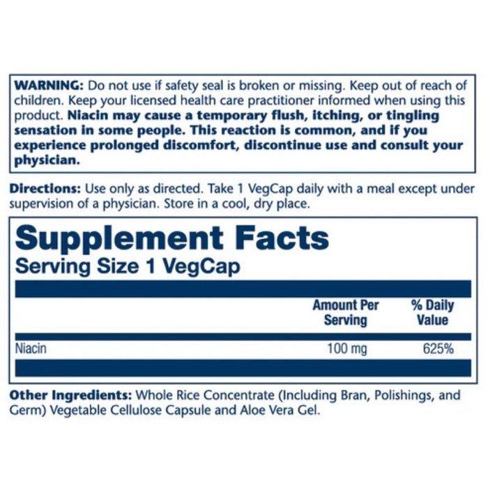 Solaray Niacin 100mg 100 caps