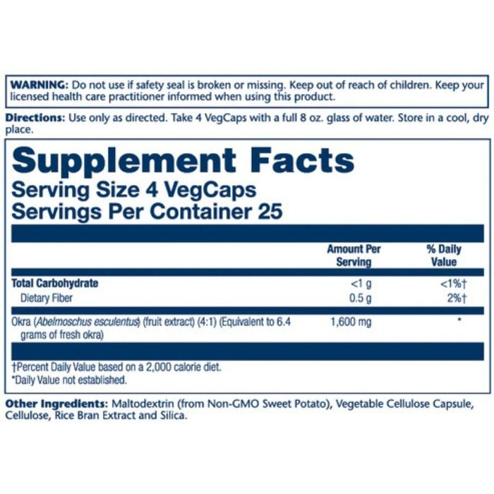 Solaray Okra 1,600mg 100 Capsules