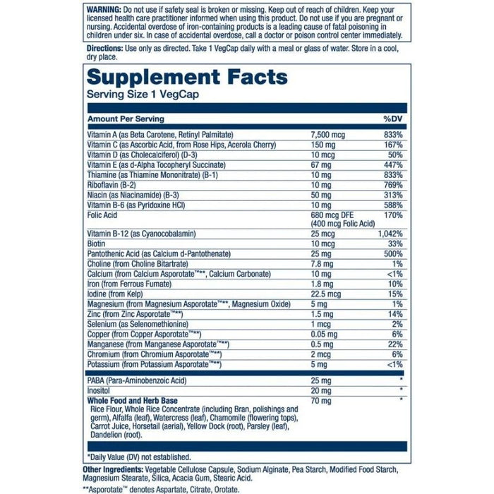 Solaray Once Daily High Energy Multi Vitamin 60 Caps