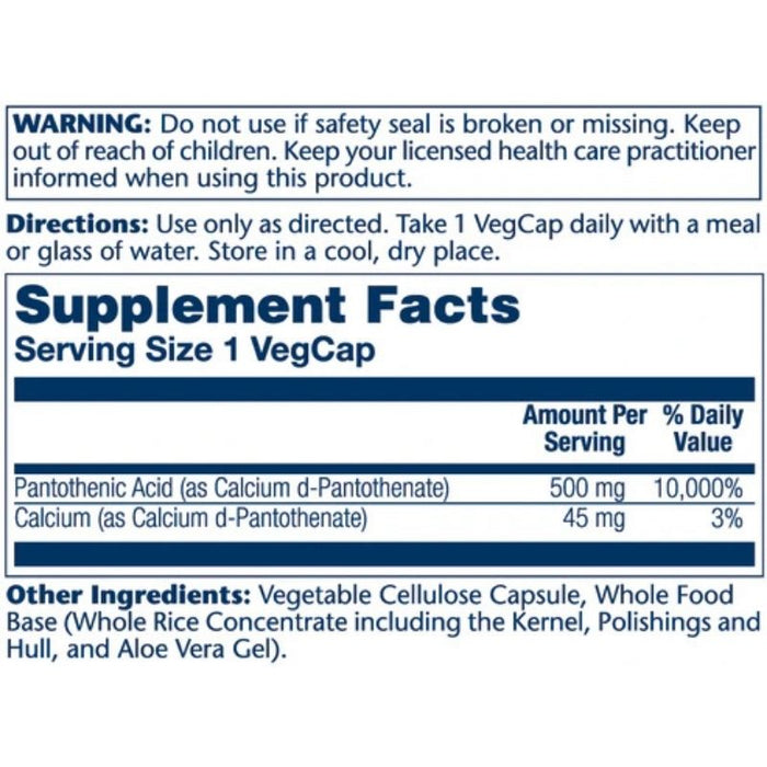 Solaray Pantothenic Acid 500mg 250 Capsules