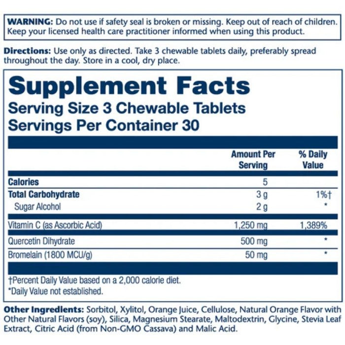 Solaray Quercetin & Bromelain Natural Orange 90 Chewables