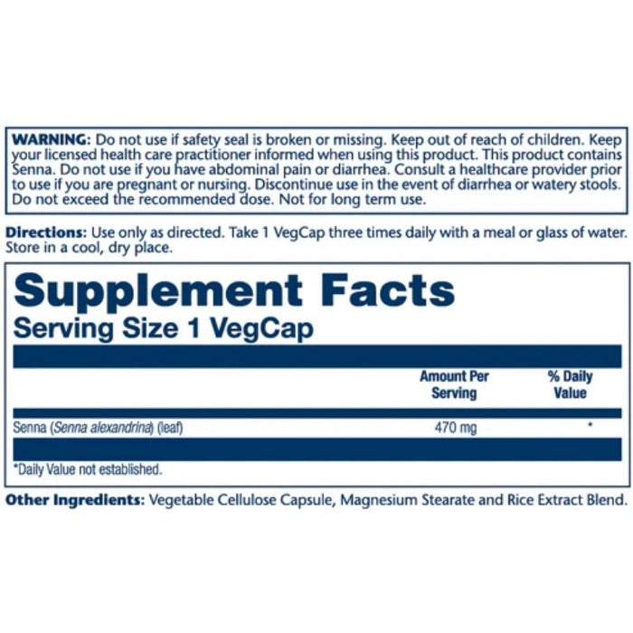 Solaray Senna Leaves 470mg 100 Capsules