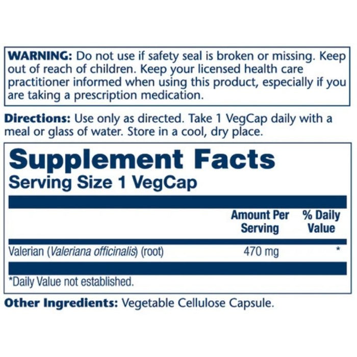 Solaray Valerian Root 470mg 100  Caps