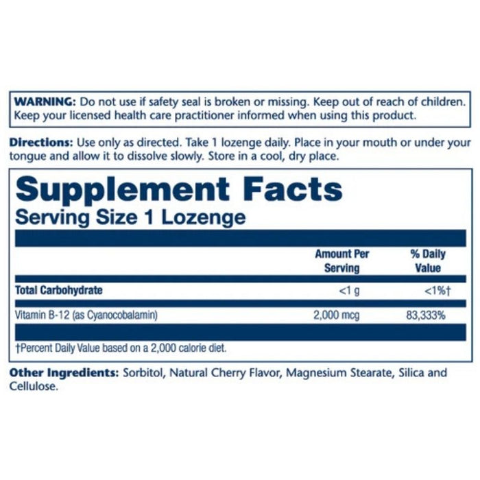 Solaray Vitamin B-12 90 Cherry Lozenges