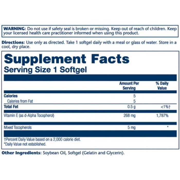 Solaray Vitamin E 400 IU 100 Softgels