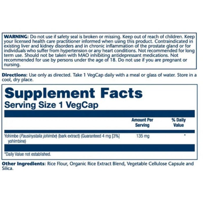 Solaray Yohimbe Extract 135mg 60 Caps