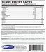 Supplement facts label for a protein powder product with nutritional information and ingredients listed.
