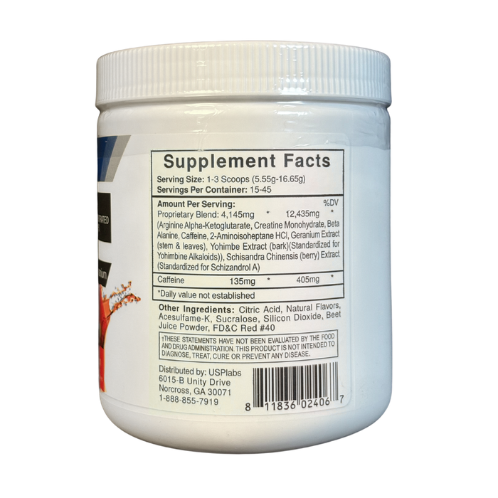 Supplement container with label showing 'Supplement Facts' on a white background