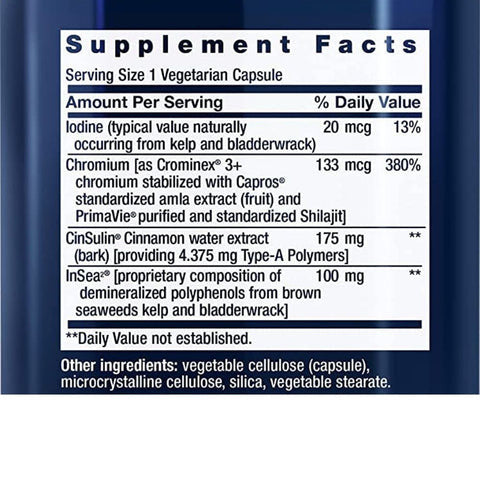 Life Extension Cinsulin with Insea and Crominex 90 Vegecaps