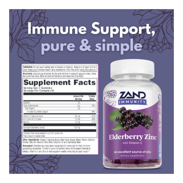 Zand Elderberry Zinc Gummies 60ct